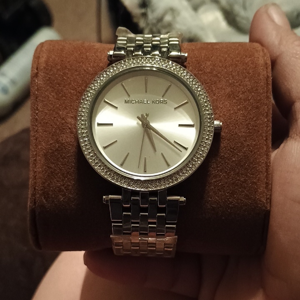 Michael Kors Silver Women's Watch with Crystal Accents